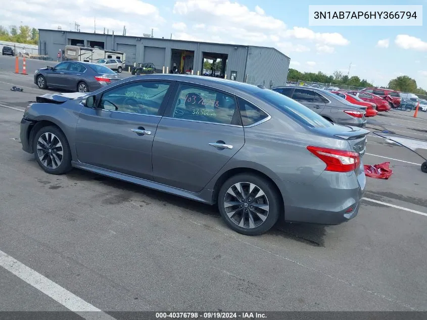 2017 Nissan Sentra Sr VIN: 3N1AB7AP6HY366794 Lot: 40376798