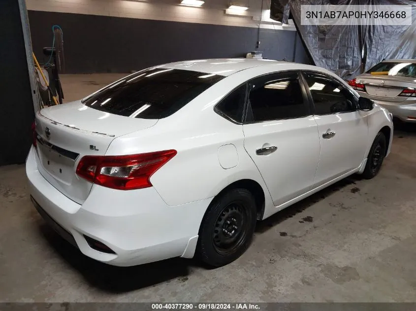 2017 Nissan Sentra Sl VIN: 3N1AB7AP0HY346668 Lot: 40377290