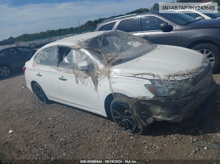 3N1AB7AP7HY243649 2017 Nissan Sentra S