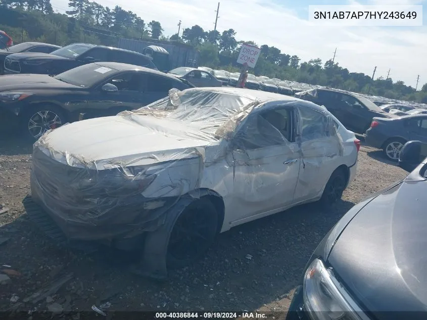 2017 Nissan Sentra S VIN: 3N1AB7AP7HY243649 Lot: 40386844