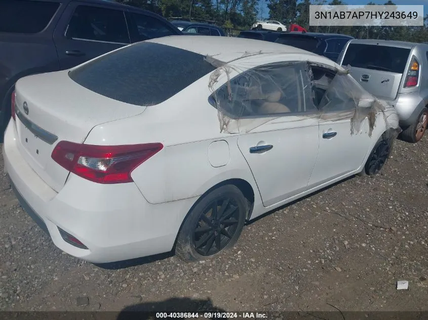 2017 Nissan Sentra S VIN: 3N1AB7AP7HY243649 Lot: 40386844