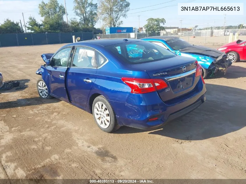 2017 Nissan Sentra Sv VIN: 3N1AB7AP7HL665613 Lot: 40393113