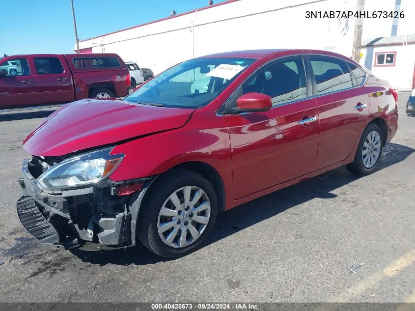 2017 Nissan Sentra Sv VIN: 3N1AB7AP4HL673426 Lot: 40425573