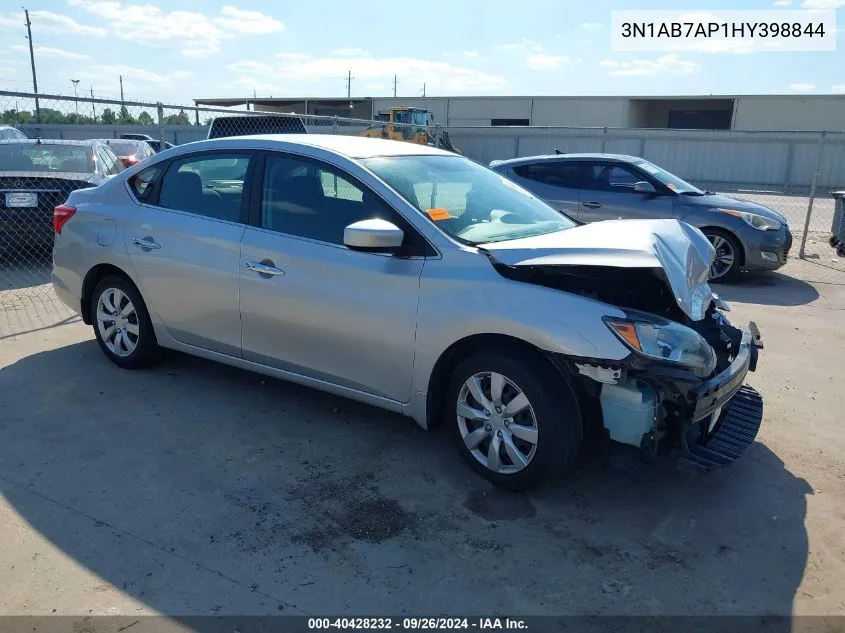 2017 Nissan Sentra Sv VIN: 3N1AB7AP1HY398844 Lot: 40428232