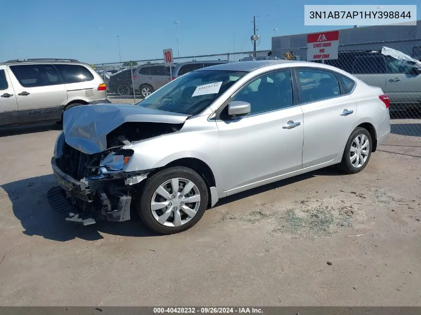 2017 Nissan Sentra Sv VIN: 3N1AB7AP1HY398844 Lot: 40428232