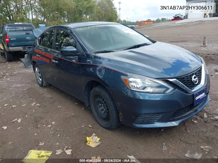 3N1AB7AP2HY306611 2017 Nissan Sentra Sv