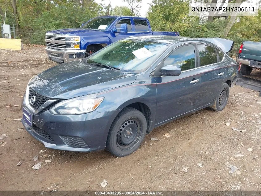 2017 Nissan Sentra Sv VIN: 3N1AB7AP2HY306611 Lot: 40433205