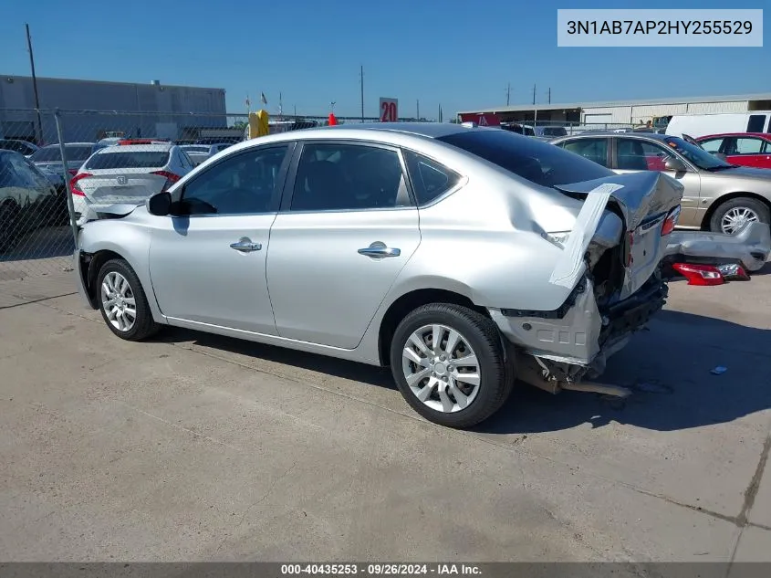 2017 Nissan Sentra Sv VIN: 3N1AB7AP2HY255529 Lot: 40435253