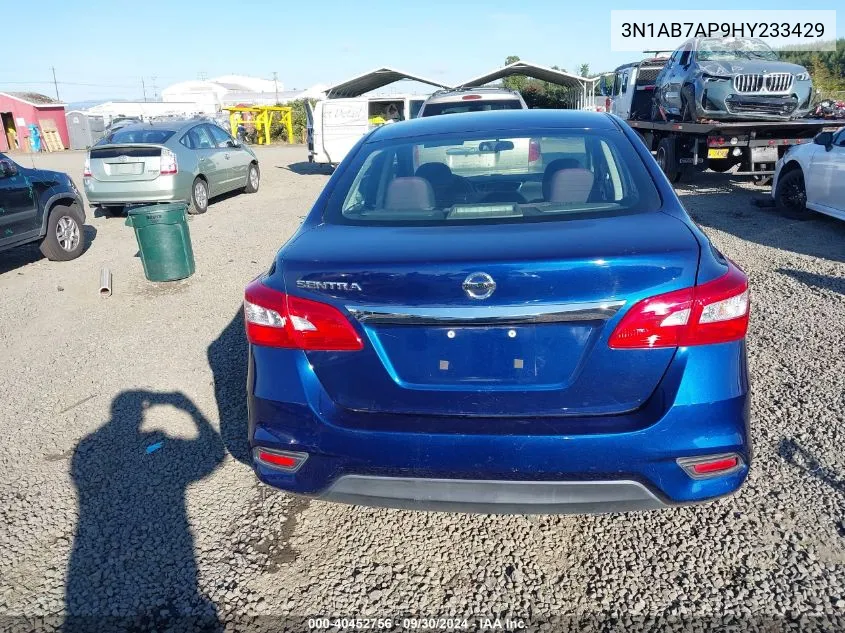 2017 Nissan Sentra S VIN: 3N1AB7AP9HY233429 Lot: 40452756