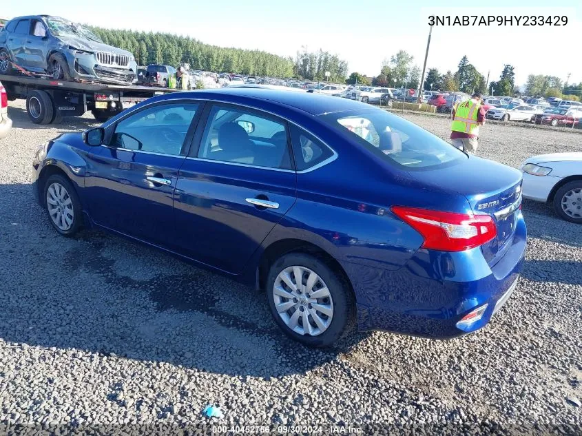 2017 Nissan Sentra S VIN: 3N1AB7AP9HY233429 Lot: 40452756