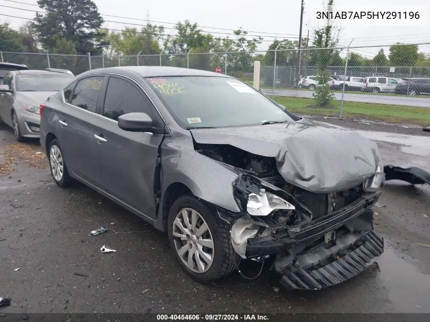 2017 Nissan Sentra Sv VIN: 3N1AB7AP5HY291196 Lot: 40454606