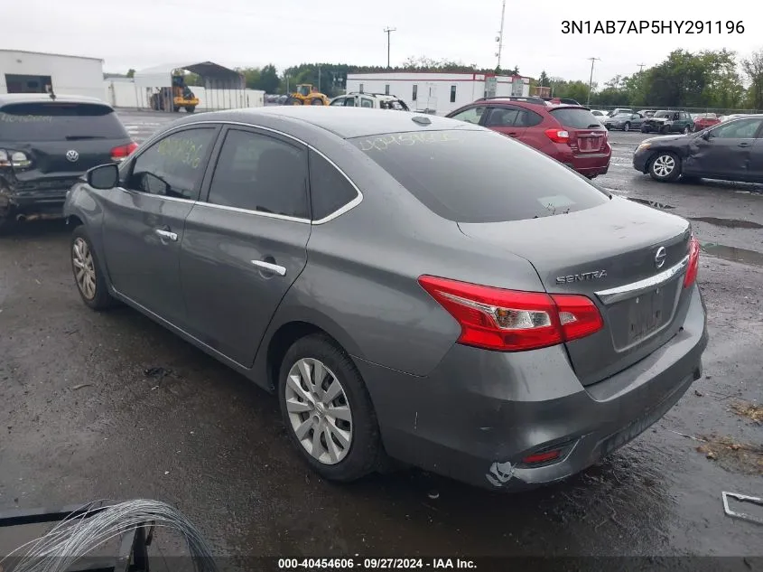 2017 Nissan Sentra Sv VIN: 3N1AB7AP5HY291196 Lot: 40454606