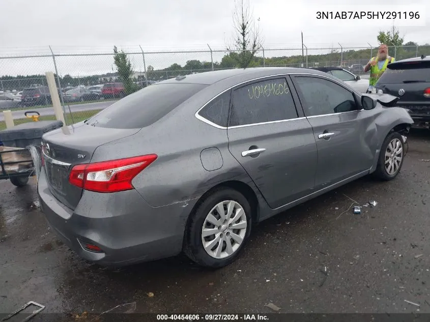 2017 Nissan Sentra Sv VIN: 3N1AB7AP5HY291196 Lot: 40454606