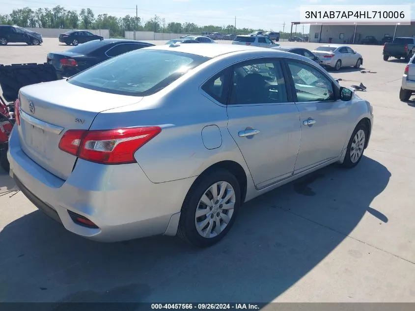 2017 Nissan Sentra Sv VIN: 3N1AB7AP4HL710006 Lot: 40457566