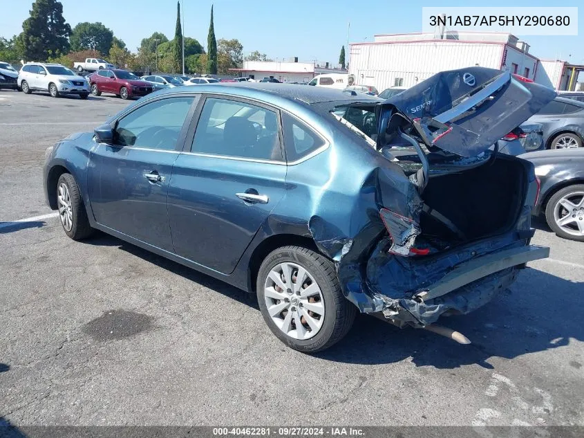 2017 Nissan Sentra Sv VIN: 3N1AB7AP5HY290680 Lot: 40462281