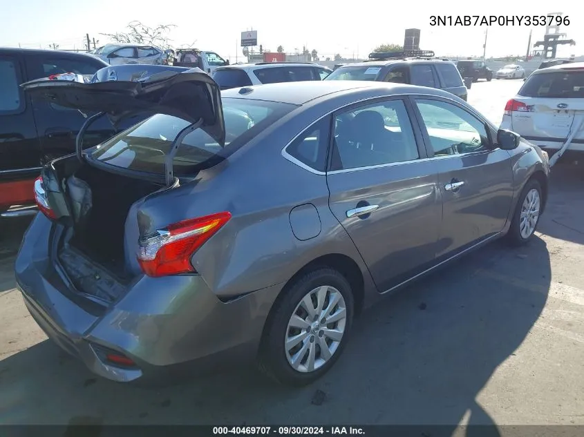 2017 Nissan Sentra Sv VIN: 3N1AB7AP0HY353796 Lot: 40469707