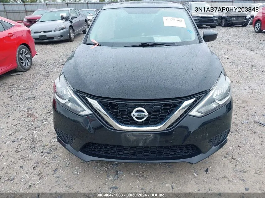 2017 Nissan Sentra Sv VIN: 3N1AB7AP0HY203848 Lot: 40471563