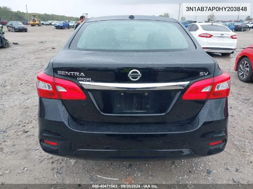 2017 Nissan Sentra Sv VIN: 3N1AB7AP0HY203848 Lot: 40471563