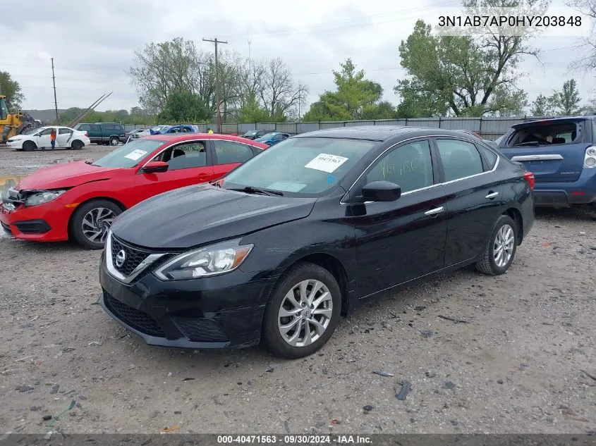 2017 Nissan Sentra Sv VIN: 3N1AB7AP0HY203848 Lot: 40471563