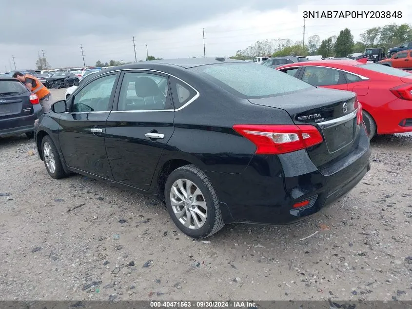 2017 Nissan Sentra Sv VIN: 3N1AB7AP0HY203848 Lot: 40471563