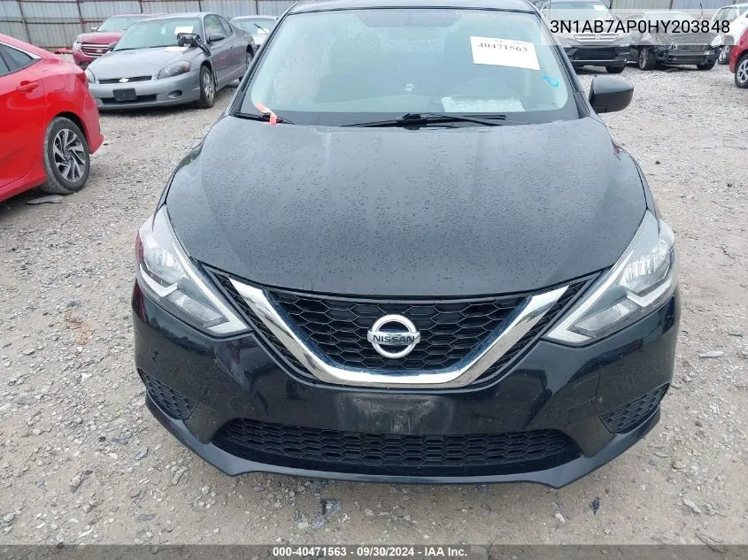 2017 Nissan Sentra Sv VIN: 3N1AB7AP0HY203848 Lot: 40471563