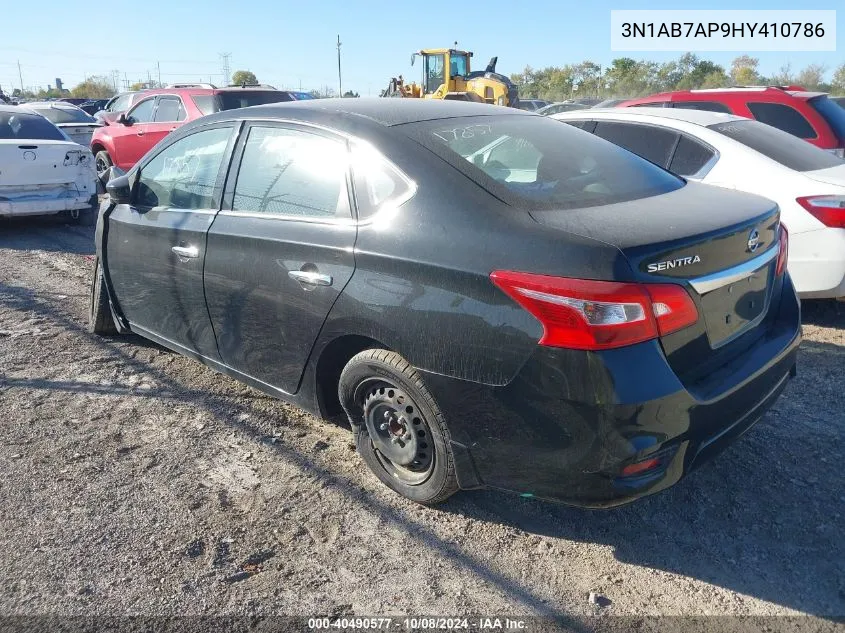 2017 Nissan Sentra S VIN: 3N1AB7AP9HY410786 Lot: 40490577