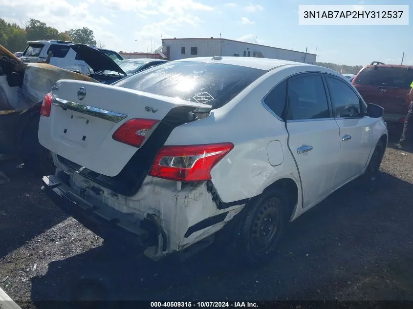 3N1AB7AP2HY312537 2017 Nissan Sentra Sv