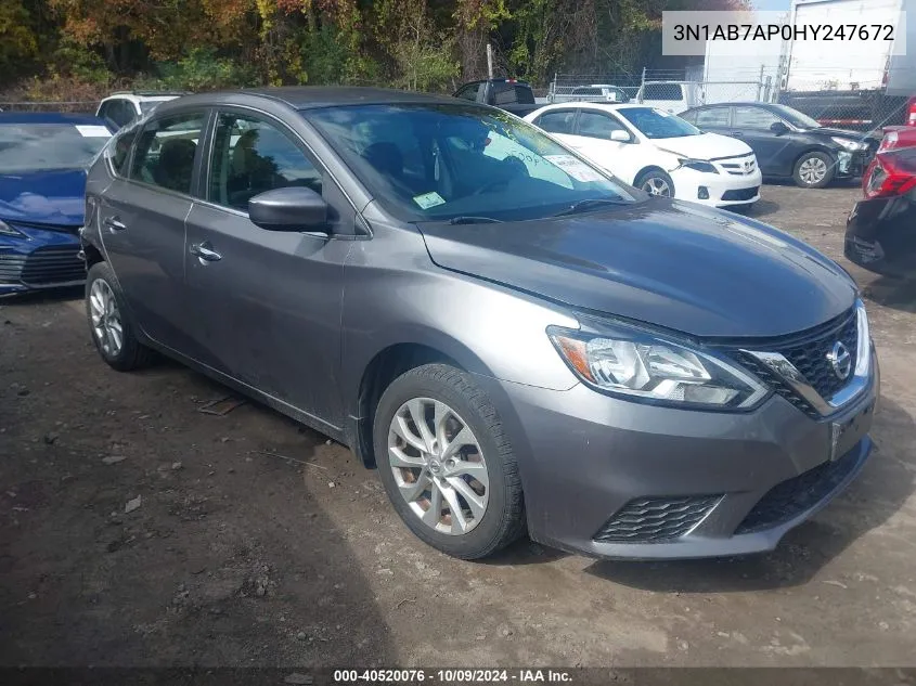 2017 Nissan Sentra S/Sv/Sr/Sl VIN: 3N1AB7AP0HY247672 Lot: 40520076