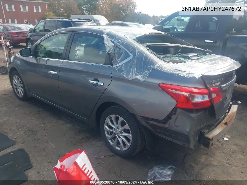 2017 Nissan Sentra S/Sv/Sr/Sl VIN: 3N1AB7AP0HY247672 Lot: 40520076