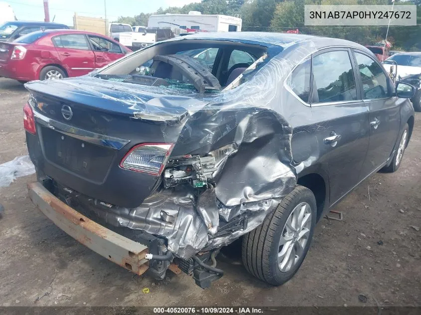 2017 Nissan Sentra S/Sv/Sr/Sl VIN: 3N1AB7AP0HY247672 Lot: 40520076