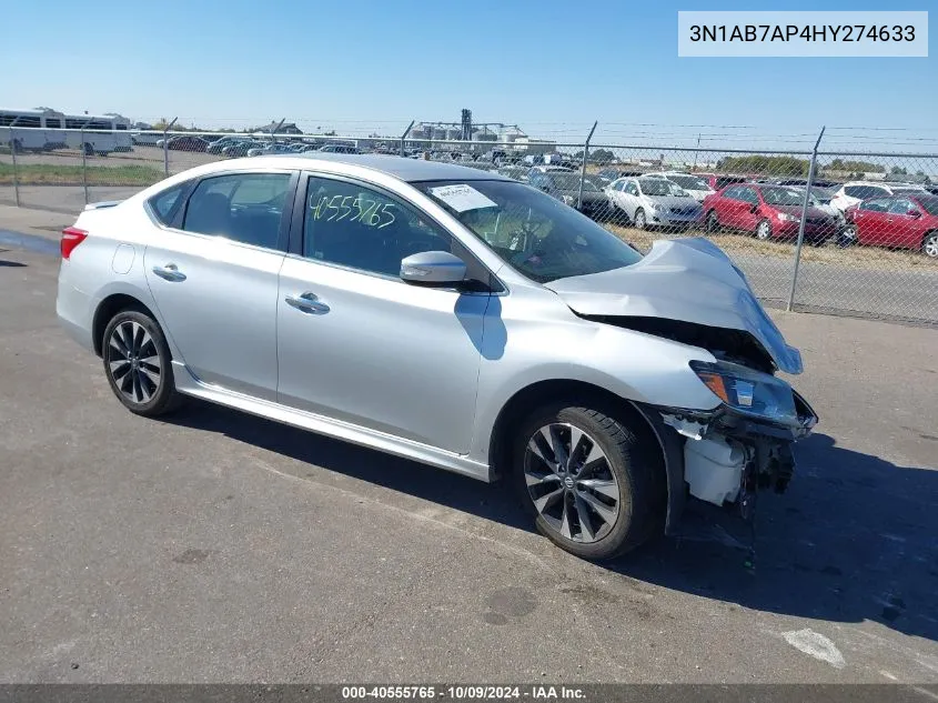 2017 Nissan Sentra Sr VIN: 3N1AB7AP4HY274633 Lot: 40555765