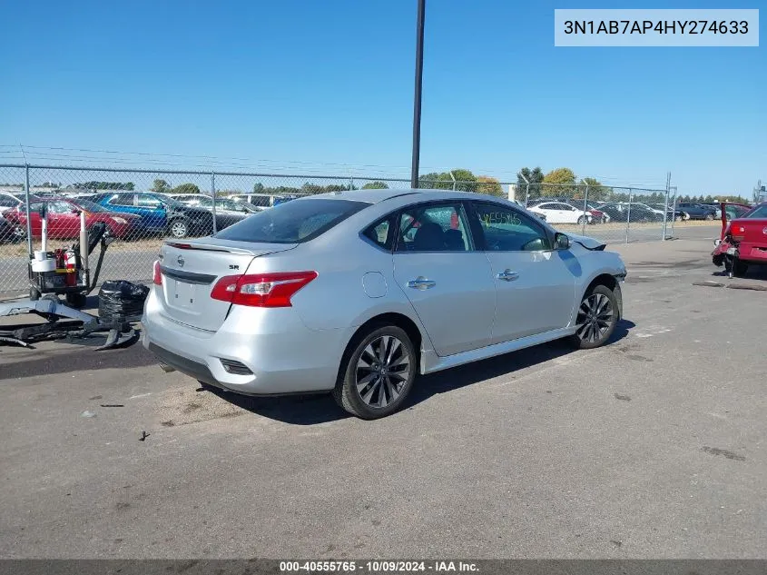 2017 Nissan Sentra Sr VIN: 3N1AB7AP4HY274633 Lot: 40555765