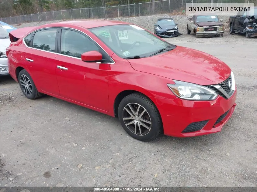 2017 Nissan Sentra Sv VIN: 3N1AB7AP0HL693768 Lot: 40584908