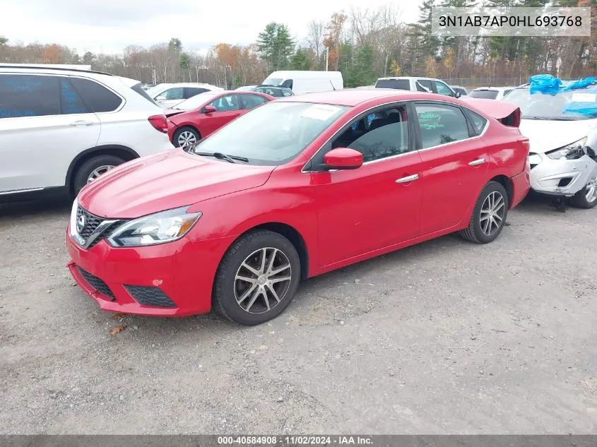 3N1AB7AP0HL693768 2017 Nissan Sentra Sv