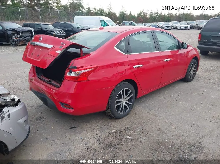 2017 Nissan Sentra Sv VIN: 3N1AB7AP0HL693768 Lot: 40584908