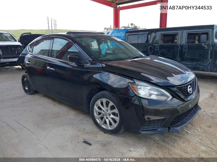 2017 Nissan Sentra Sv VIN: 3N1AB7AP0HY344533 Lot: 40598470