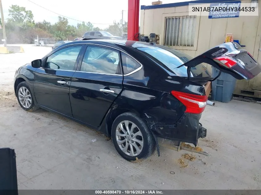 2017 Nissan Sentra Sv VIN: 3N1AB7AP0HY344533 Lot: 40598470