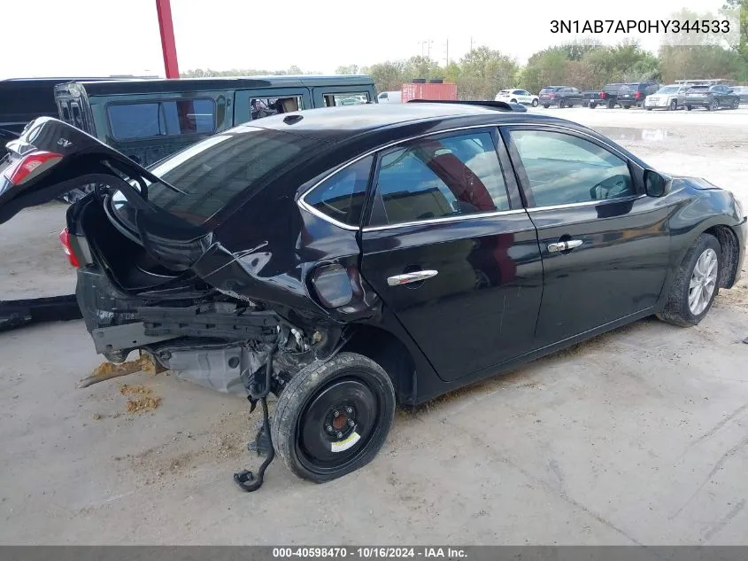 2017 Nissan Sentra Sv VIN: 3N1AB7AP0HY344533 Lot: 40598470