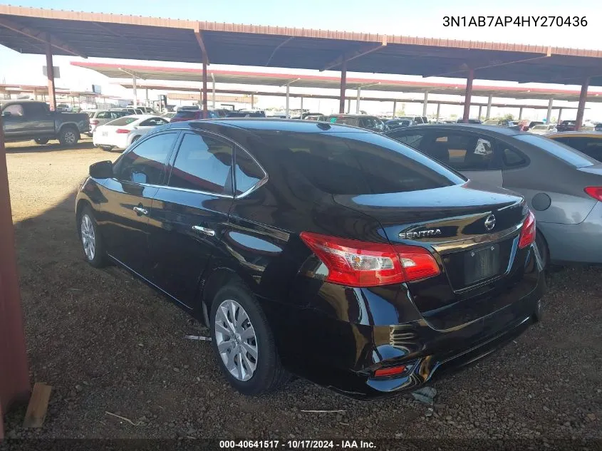 2017 Nissan Sentra Sv VIN: 3N1AB7AP4HY270436 Lot: 40641517