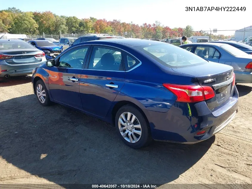 2017 Nissan Sentra S VIN: 3N1AB7AP4HY222449 Lot: 40642057