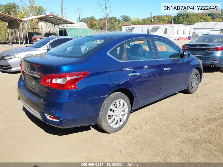 2017 Nissan Sentra S VIN: 3N1AB7AP4HY222449 Lot: 40642057