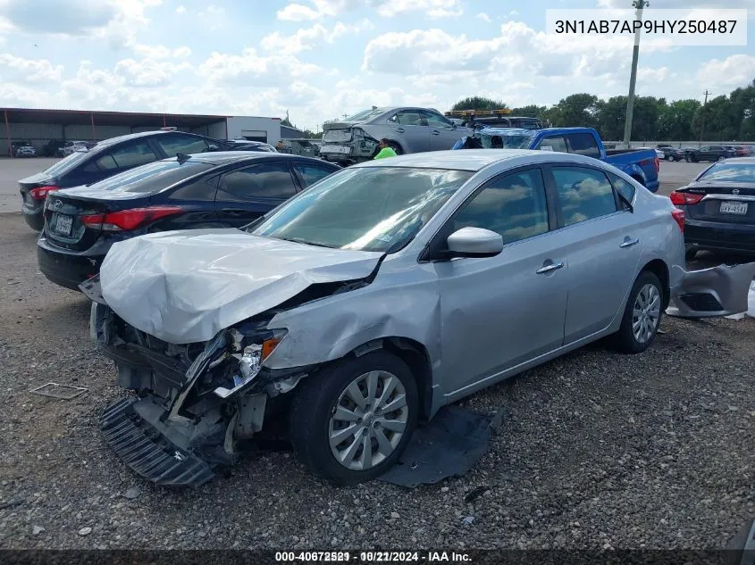 2017 Nissan Sentra Sv VIN: 3N1AB7AP9HY250487 Lot: 40672521