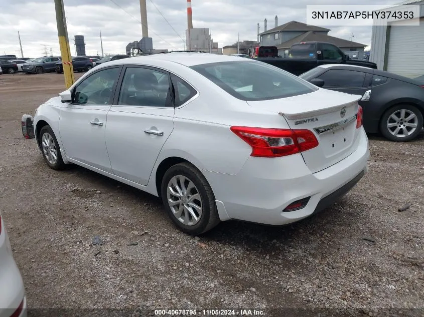 2017 Nissan Sentra S VIN: 3N1AB7AP5HY374353 Lot: 40678795