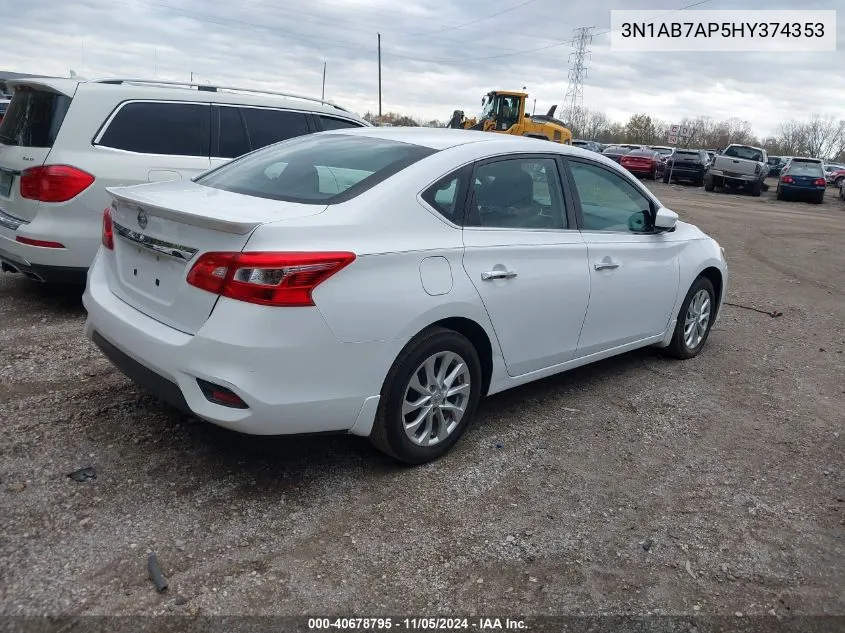 2017 Nissan Sentra S VIN: 3N1AB7AP5HY374353 Lot: 40678795