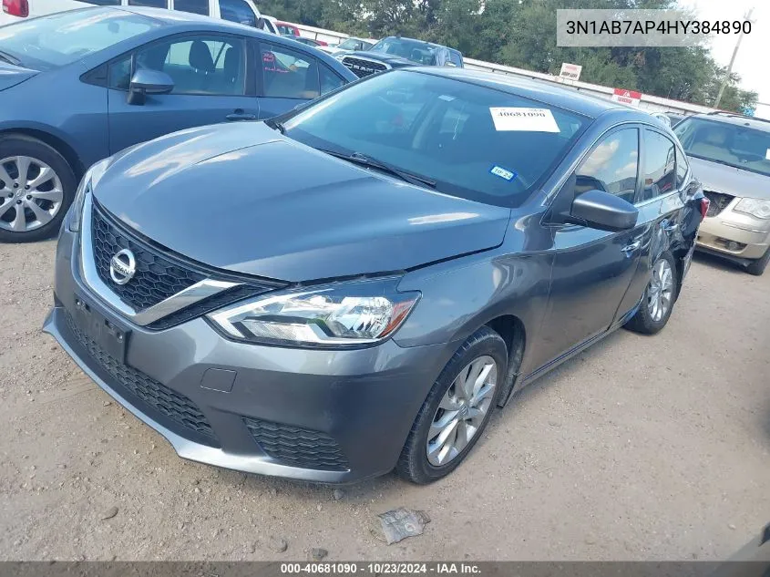 2017 Nissan Sentra S VIN: 3N1AB7AP4HY384890 Lot: 40681090