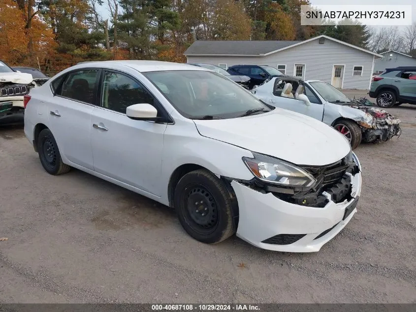 2017 Nissan Sentra Sv VIN: 3N1AB7AP2HY374231 Lot: 40687108