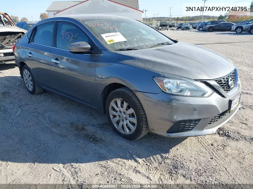 3N1AB7APXHY248795 2017 Nissan Sentra S