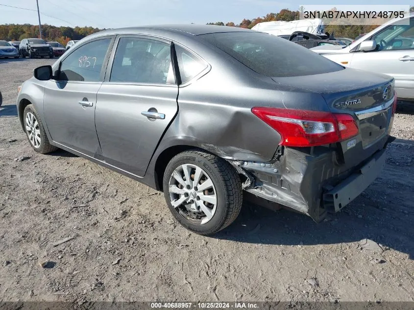 3N1AB7APXHY248795 2017 Nissan Sentra S