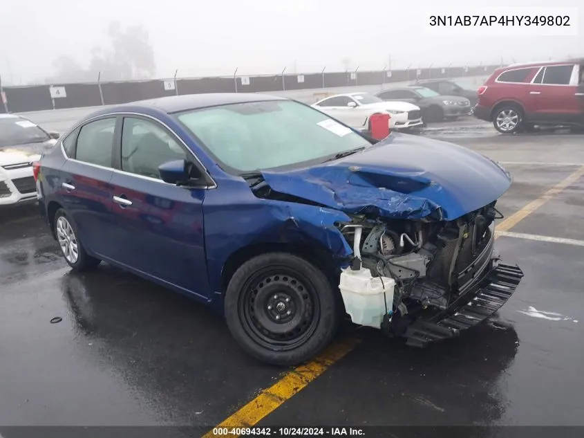 2017 Nissan Sentra S/Sv/Sr/Sl VIN: 3N1AB7AP4HY349802 Lot: 40694342