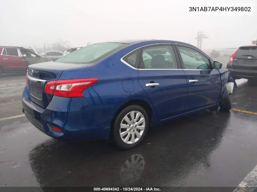 2017 Nissan Sentra S/Sv/Sr/Sl VIN: 3N1AB7AP4HY349802 Lot: 40694342